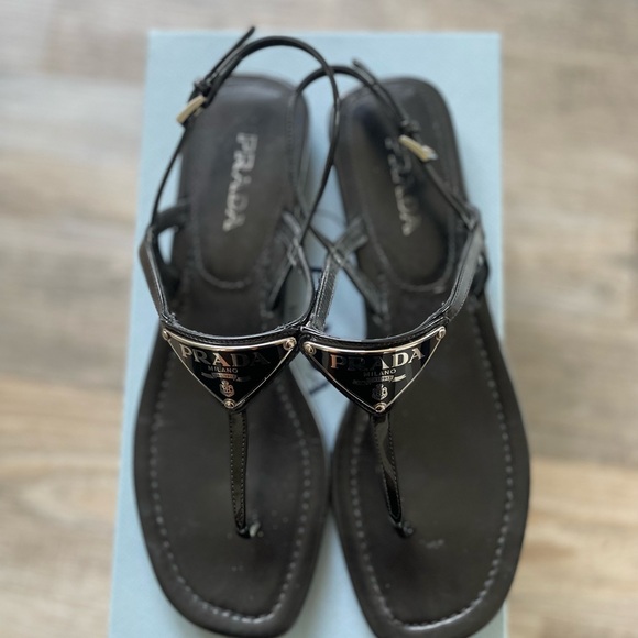 Prada Triangle Logo Sandals - Picture 8 of 9